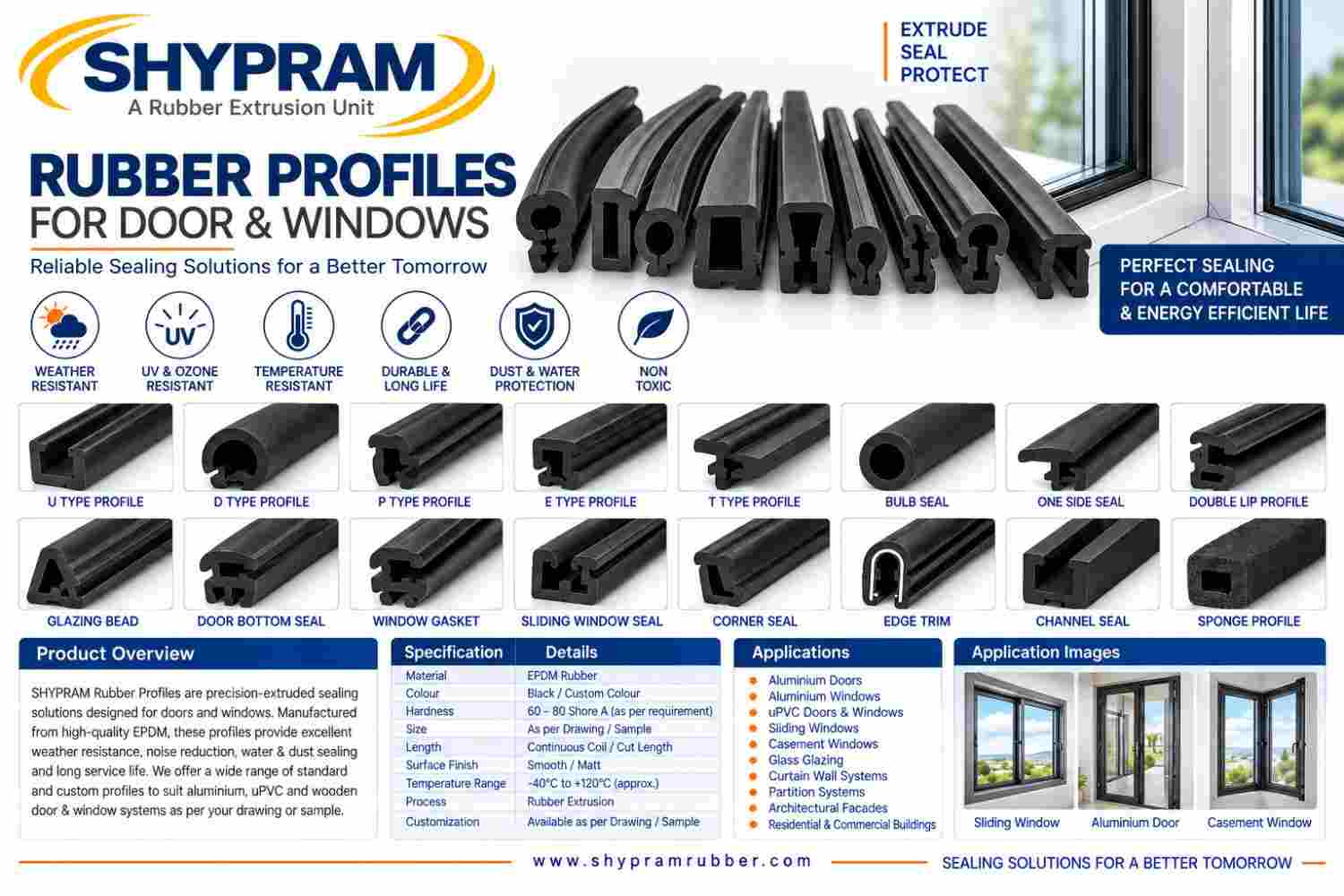 Rubber Profile For Door Windows