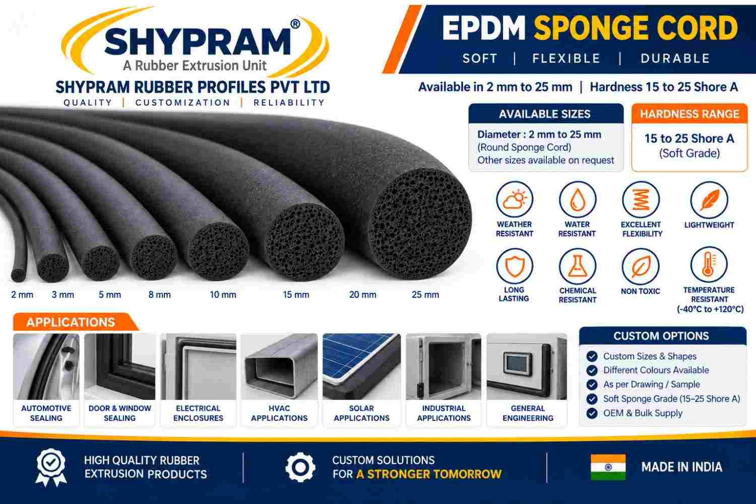 EPDM Solid Rubber Cord