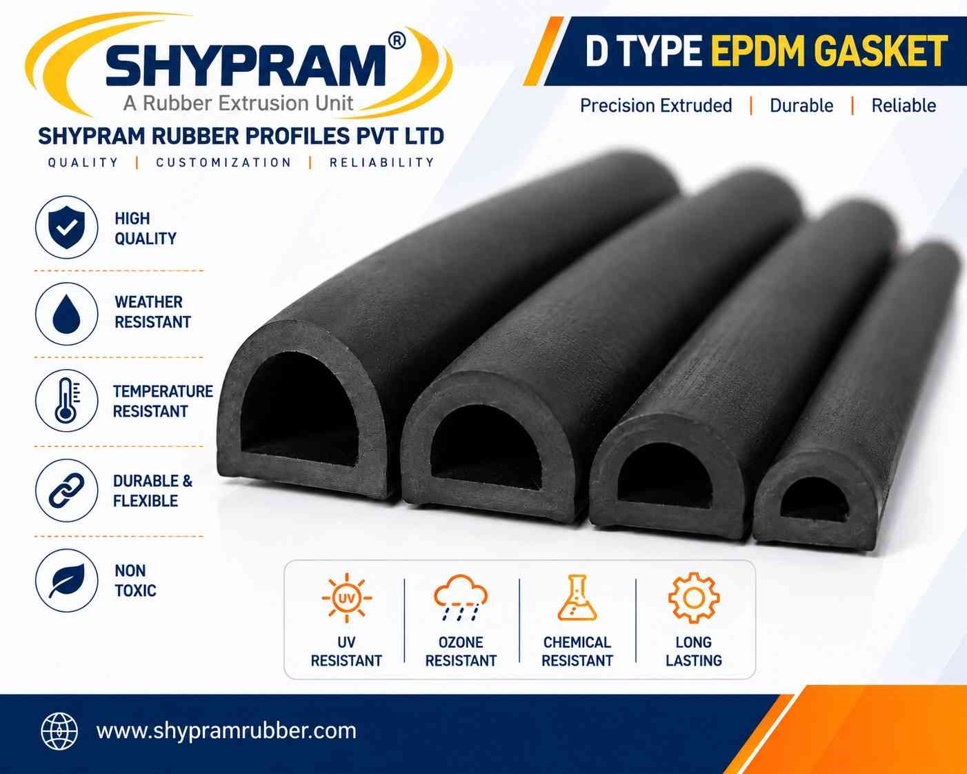 EPDM Rubber D Shape Profile